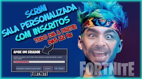 Fortnite Sala Personalizada Os Inscritos Tag De Apoiador