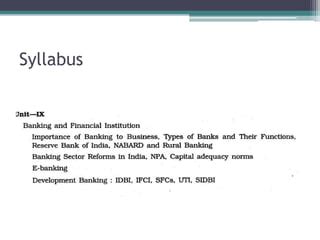 Banking And Financial Institutions Ppt