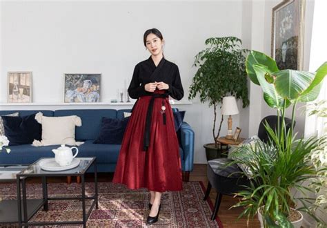 Handmade Modern Hanbok Elegant Black Shirt Blouse Jeogori Shirt Korean