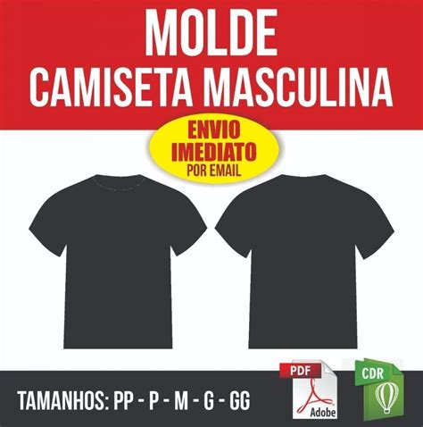 Molde Camiseta B Sica Masculina Tamanho Pp Ao Gg Dmk Studio