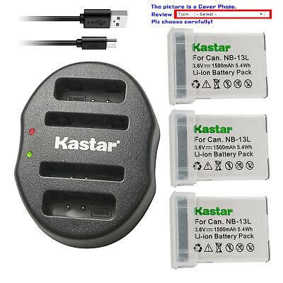 Kastar Battery Dual Usb Charger For Canon Nb L Cb Lh Powershot G X