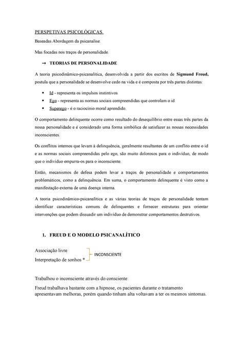 Comportamento E Desvio Freq Perspetivas Psicol Gicas Baseadas