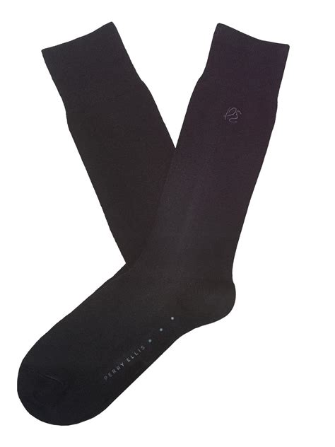 Perry Ellis Bamboo Logo Portfolio Socks In Black For Men Lyst