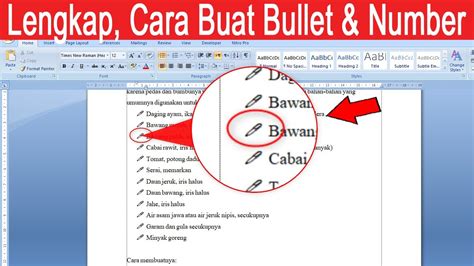 Panduan Lengkap Microsoft Word Cara Membuat Bullet Dan Numbering YouTube