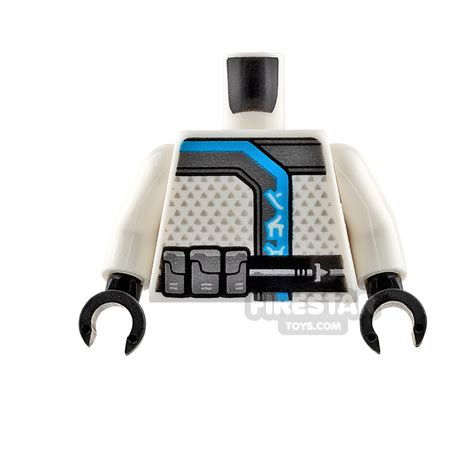 Lego Mini Figure Torso White Ninja Robe With Black Belt