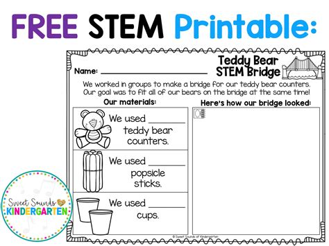 Teddy Bear Bridge Stem Challenge Worksheets Library