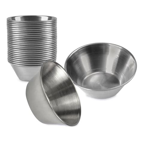 Pack Oz Stainless Steel Sauce Cups Individual Round