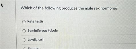 [answered] Which Of The Following Produces The Male Sex Hormone O Rete Kunduz