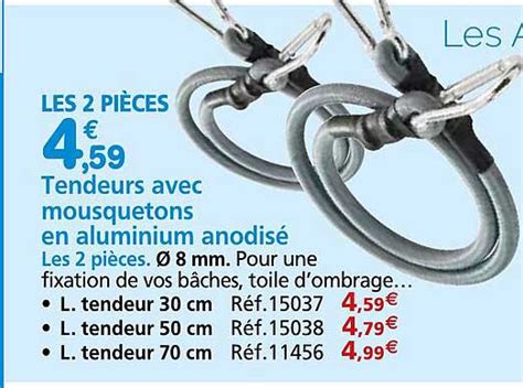 Promo Tendeurs Avec Mousquetons En Aluminium Anodisé chez Provence