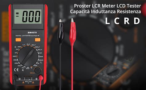 Proster LCR Meter LCD Tester Capacità Induttanza Resistenza Misuratore