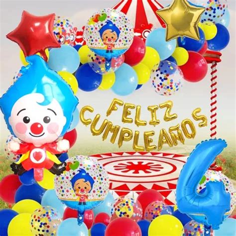 Globos Metalizado Payaso Plim Plim Fiesta Plin Plin Cumple MercadoLibre