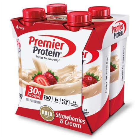 Premier Protein® Strawberries & Cream Shakes, 4 pk / 11 fl oz - Smith’s ...