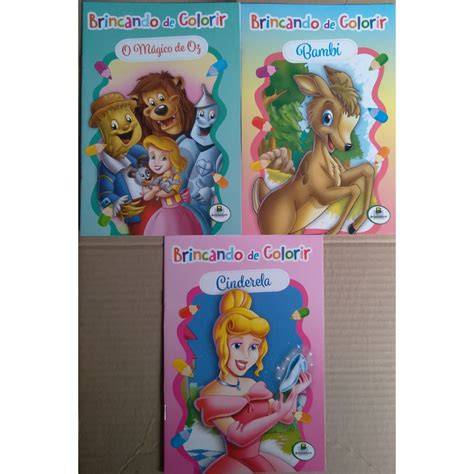 Kit Livros Infantis Para Colorir Bambi O M Gico De Oz Cinderela