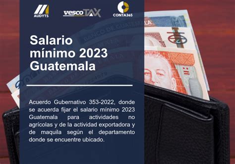 Salario Mínimo 2023 Guatemala Vesco Consultores