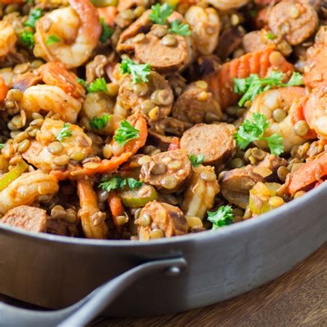 Skillet Lentil Shrimp Jambalaya Half Your Plate