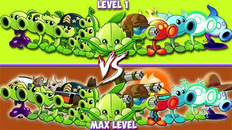 Pvz 2 Discovery All Pea Plants Level 1 Vs Max Level Vs Max Mastery