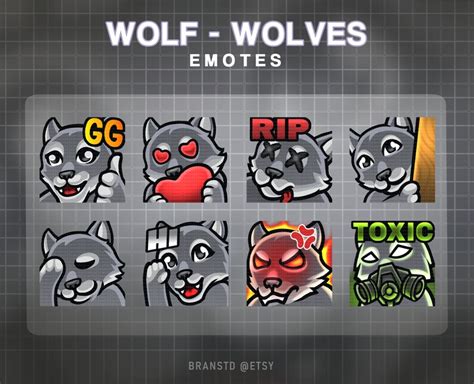 8 X Wolf Twitch Emotes Wolf Twitch Emotes Wolf Twitch Etsy Singapore