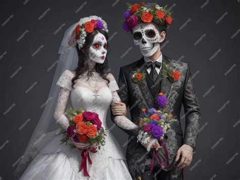Premium Photo | Day of the Dead Bride and Groom created with Generative
