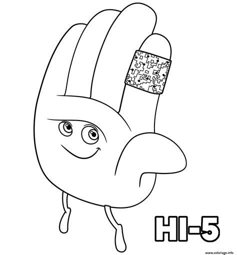 Coloriage Hi Five The Emoji Monde Secret Des Emojis Dessin Le Monde