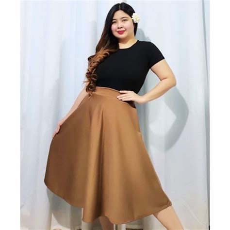 33 40” Waistline Plus Size Plain Balloon Skirt Shopee Philippines