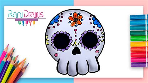 Cómo dibujar una CALAVERITA DE AZÚCAR ideas de dibujos fáciles YouTube