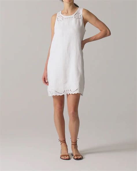 J Crew Maxine Eyelet Shift Dress In Linen For Women