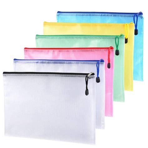 Sagasave Mesh Zip Pouch Document Bag Folders Letter File Pockets A3 A4