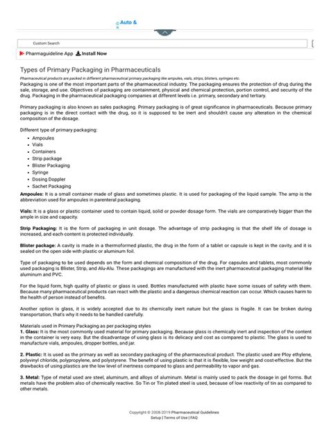 Types Of Primary Packaging In Pharmaceuticals Pharmaceutical