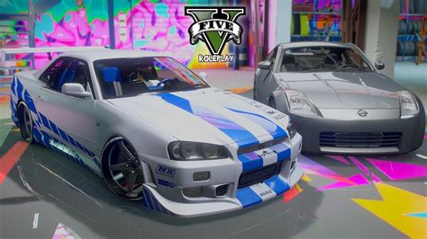 DUEL JDM SKYLINE GTR R34 Vs NISSAN 350z GTA V ROLEPLAY YouTube