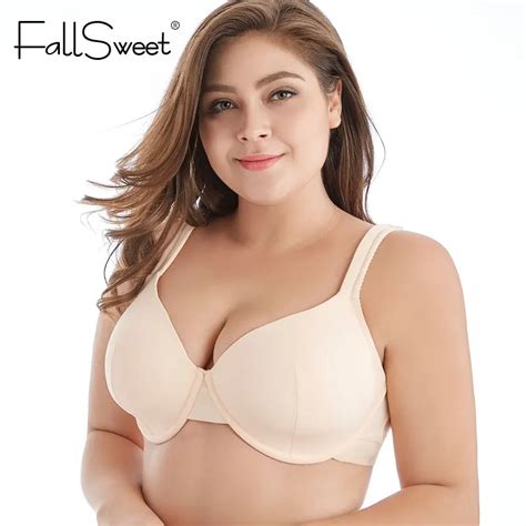 Fallsweet Plus Size Women Bra Solid Full Coverage Brassiere For Ladies