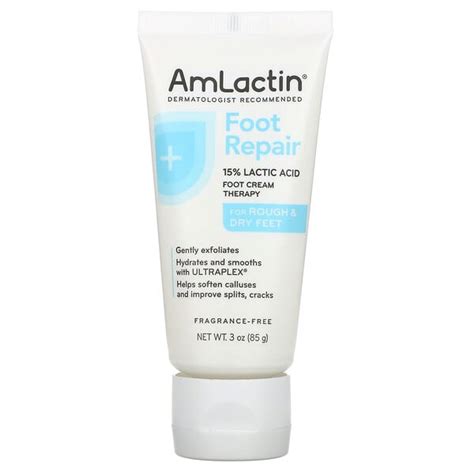 Amlactin Foot Repair For Rough And Dry Feet Fragrance Free 3 Oz 85 G