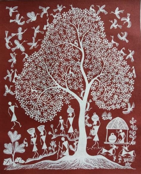 Tree Of Life Warli Painting X International Indian