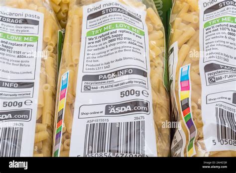 Asda Own Label Macaroni Pasta In Plastic Bag For Food Ingredients