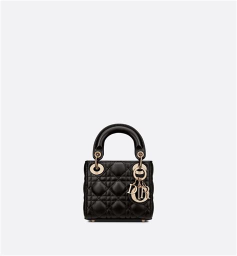 Lady Dior Micro Bag Black Cannage Lambskin Dior Ca