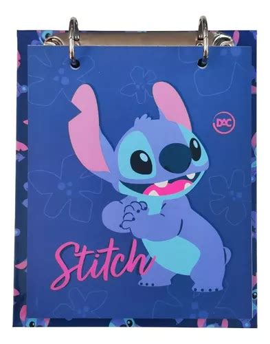 Mini Fichário Argolado Dac Refil Stitch Disney Original