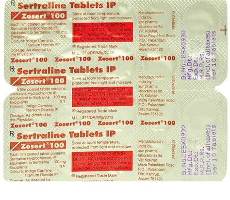 Sertraline 100 Mg Tablets Non Prescription Treatment Anxiety At Rs