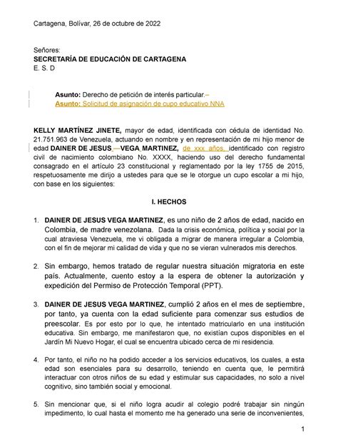 Guía para redactar una carta de solicitud de cupo para escuela 2025