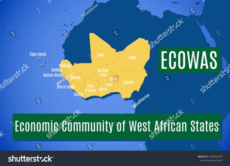 Member Countries Economic Community West African Stock Vector Royalty