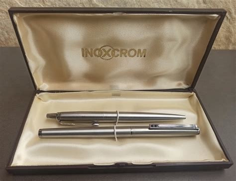 Set INOXCROM Fountain Pen And PARKER Ballpoint Pen 1970 Set Etsy