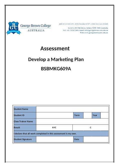 Docx Assessment Develop A Marketing Plan Bsbmkg A Dokumen Tips