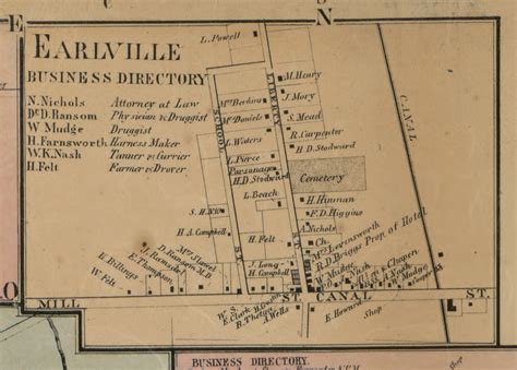 Earlville New York 1859 Old Town Map Custom Print Madison Co Old Maps