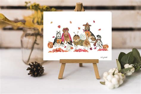 Halloween Dogs Art Print Dog Costume Fall Home Decor Fall - Etsy