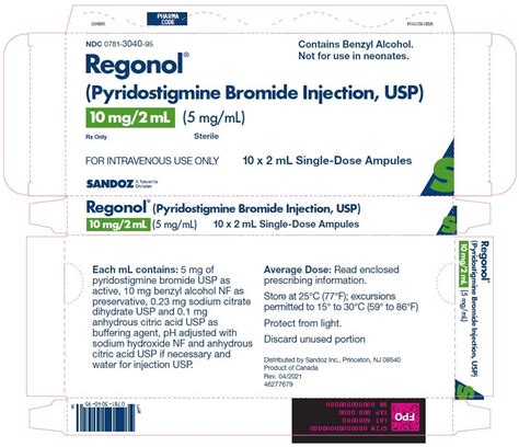 Regonol Package Insert Prescribing Information