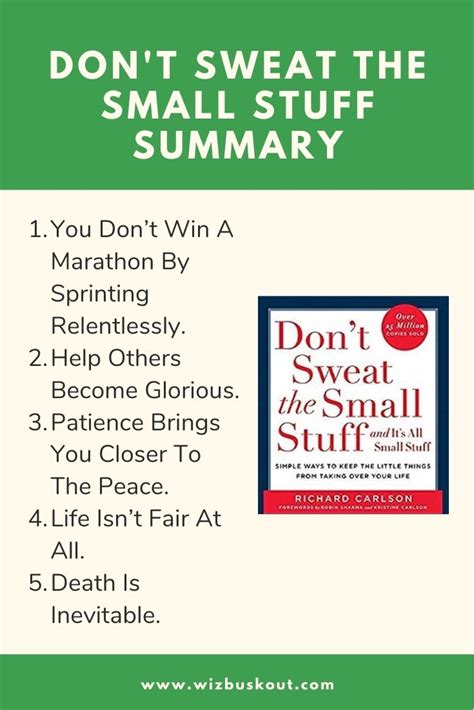 Don T Sweat The Small Stuff Summary Book Summaries Summary Sweat