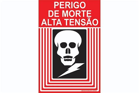 Placa Perigo de Morte Alta Tensão Afonso Sinalizações