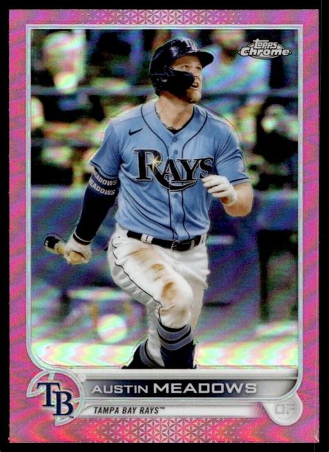 2022 Topps Chrome Pink Refractor Austin Meadows G61 Tampa Bay Rays 10