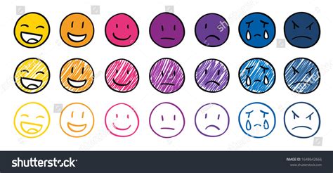 Hand Drawn Emotion Faces Ranking Scale Stock Vector (Royalty Free ...