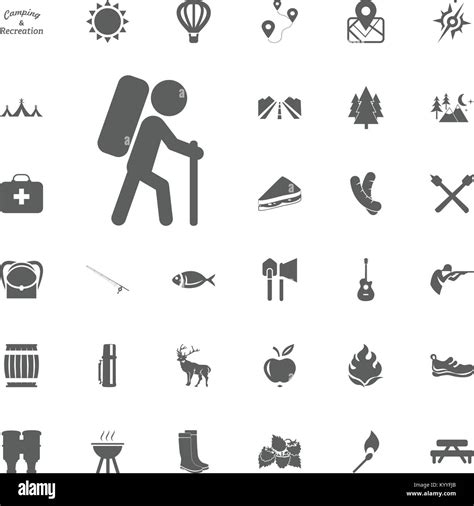 Hiking Icon Camping And Outdoor Recreation Icons Set Stock Vector Image And Art Alamy