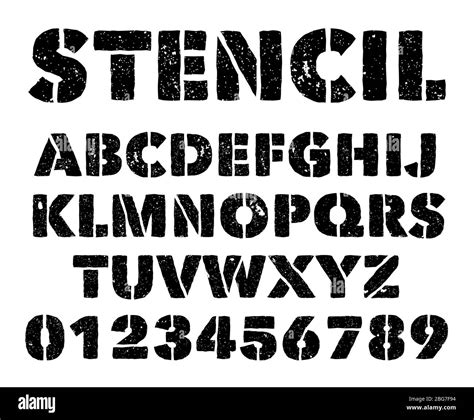Military Stencil Letters And Numbers Spray Painted Army Grunge