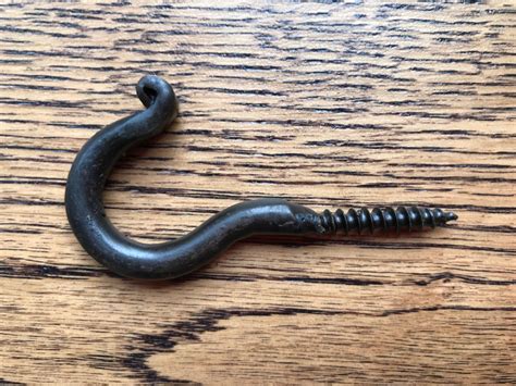 Black Wrought Iron Threaded Key Hook The Rustic Merchant Range